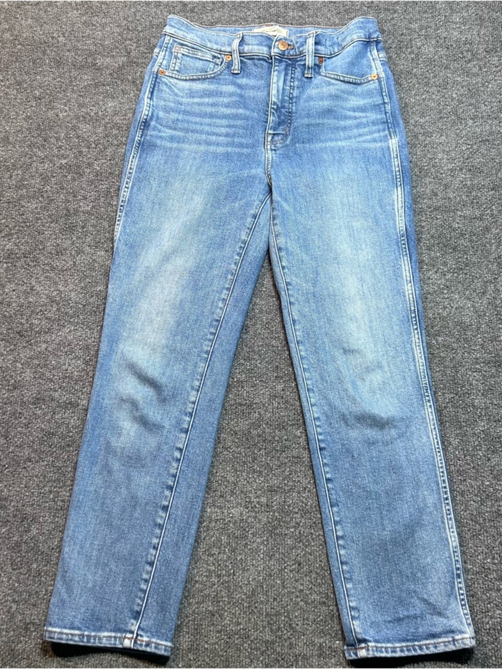 Madewell Stove Pipe‎ High Rise Straight Jeans - Light Blue